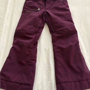 Purple Flared Pants with Zipper Detail